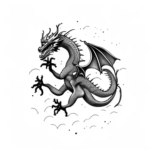 Dragon Flying Through The Universe