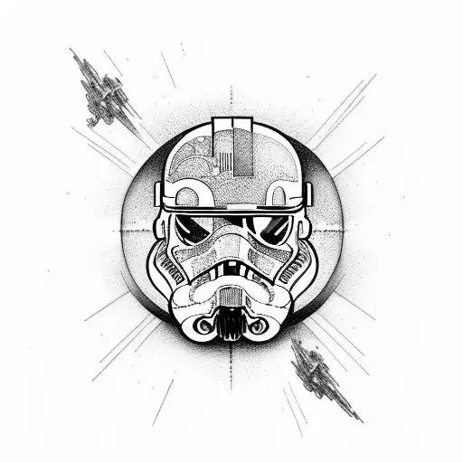 Fine Line Sleeve Incorporating Starwars And Nature