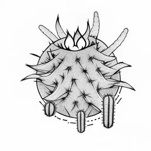 Cactus With Fire On The Top
