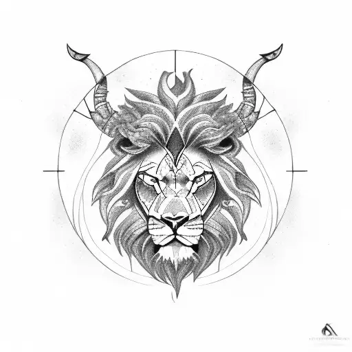 Capricorn And Lion Combined In One Body