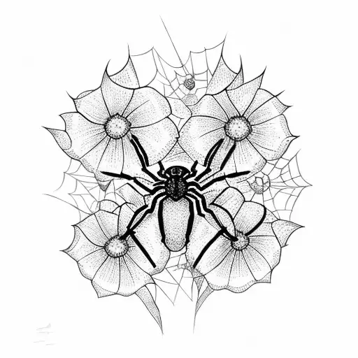 Spider And Flowers