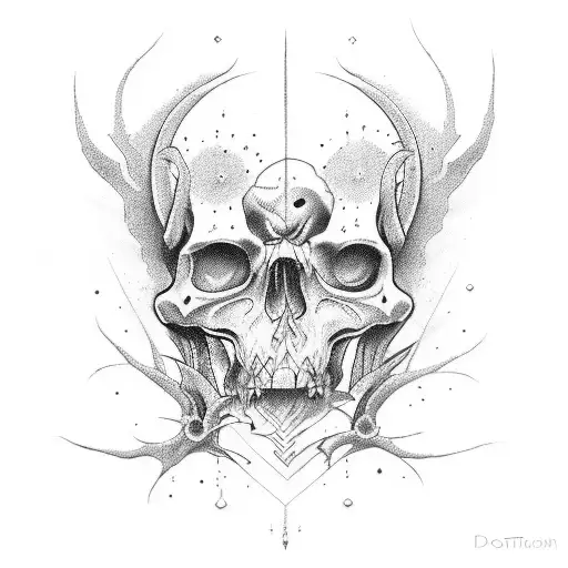 Create A Tattoo That Represents The Dark And Intense World Of Death Metal Using Dotwork Style