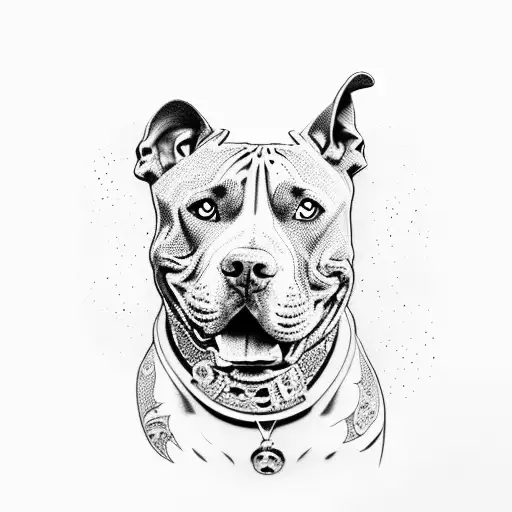 Dog Pitbull Con Cadenas