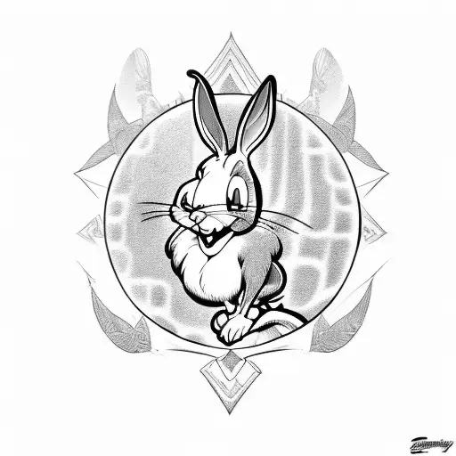 Bugs Bunny Gangster Tattoo Design