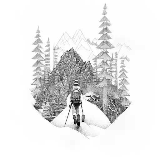 An Explorer Hiking Through A Dense Forest With Hidden Wildlife Peeking Out