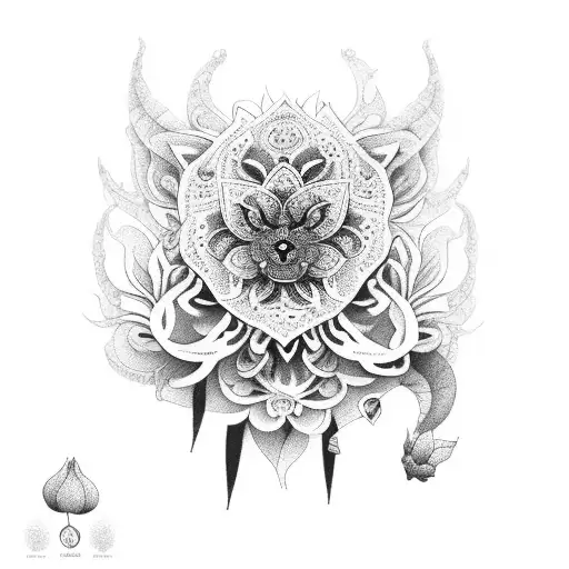 Combine Thai Sak Yant Motifs With Elements Of Nature Like Flowers And Animals