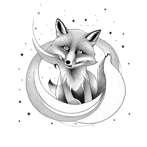 Fox With Big Tail And Crescent