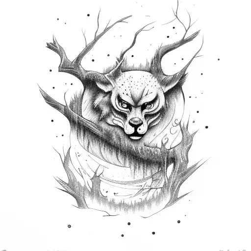 Dark Woods With Moon