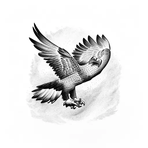 Eagle Diving Down To Catch His Prey