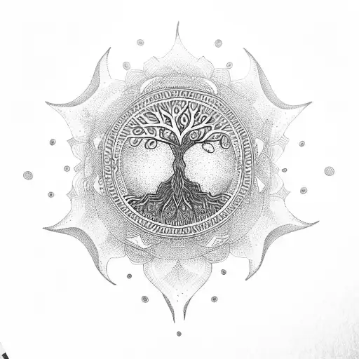 Mandala With Tree Of Life