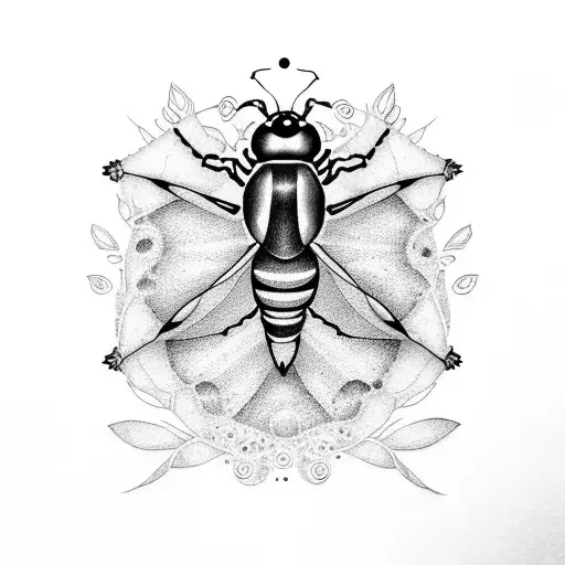 Firefly And Ladybug With A Branch