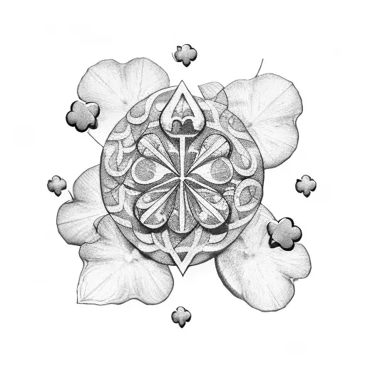 Four Leaf Clover With An Hourglass