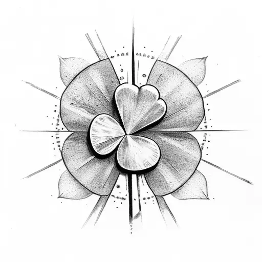 Four Leaf Clover With An Hourglass