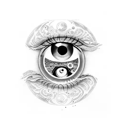 Eyes With Sun In One Eye And Moon In Other Eye