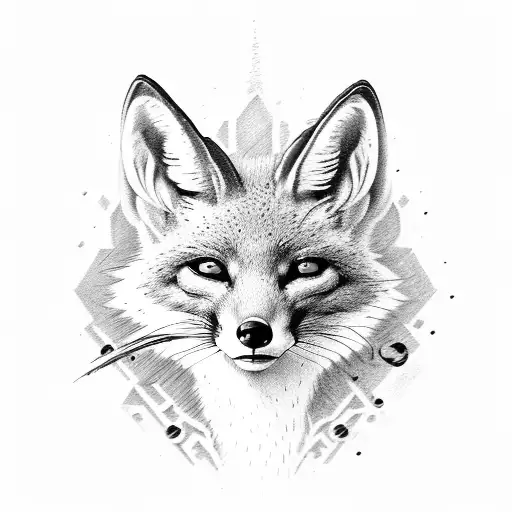 Grey Fox 1800 Line Drawing