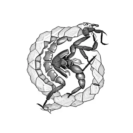 A Combination Of The Scorpion And The Letters Of The Persian Alphabet