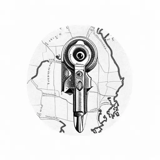 Smith And Wesson Gun With Rr On The Handle With A Map Of Austin Texas In Background