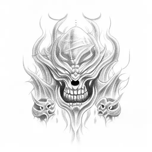 Demon Faces In Smoke