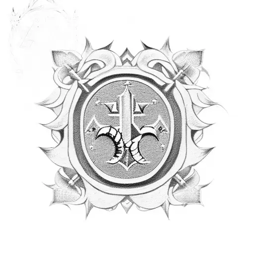 A Detailed Military Insignia With A Fleur De Lys Motif