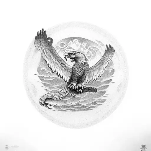 Eagle Attacking Rattlesnake