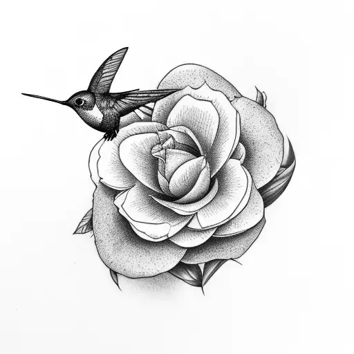 Hummingbird And Camellia