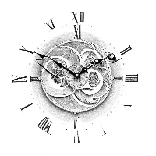 Grandfather Clock With Rose