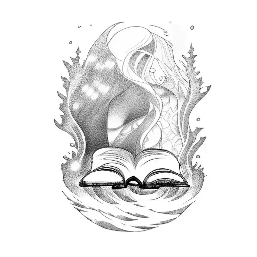 A Fantasy-inspired Anime Character Reading A Book Under A Waterfall