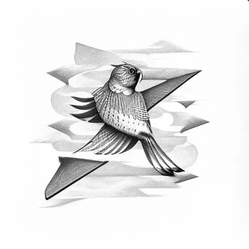 Flying Bird Shaped Like Letter S