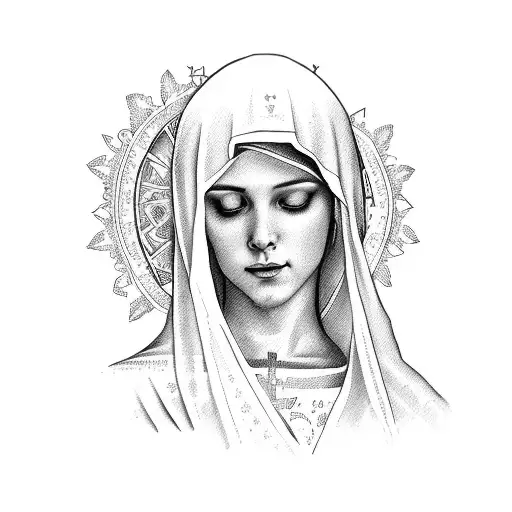 Virgin Mary With Lilies