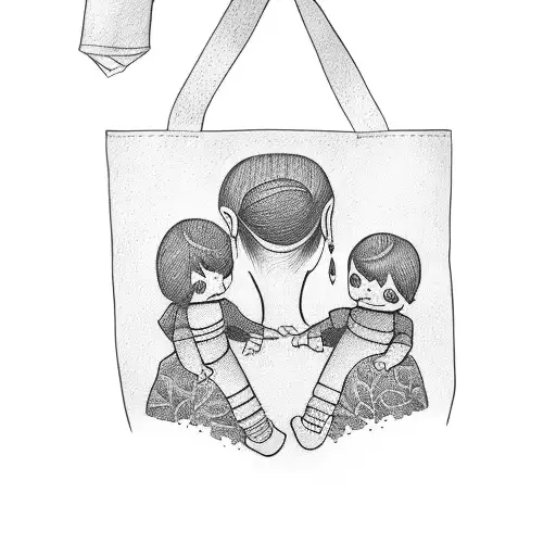 Son Holds Groceries Bags Walking Next To Mother With Bag On Her Shoulder Walking Forward