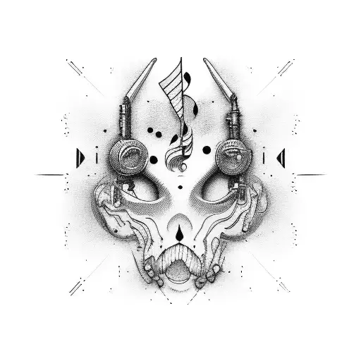 Vertical Tattoo On The Tricep Related To Music