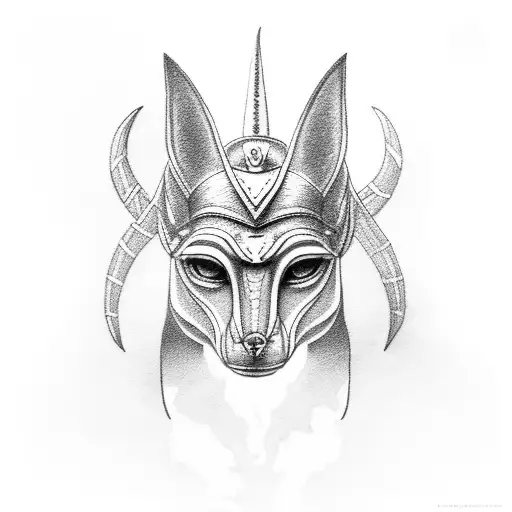 Black Anubis Tattoo For Hand