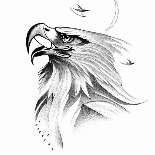 Eagle Flying Wolf Howling