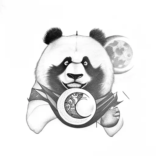 Kuala And Panda Holding A Moon