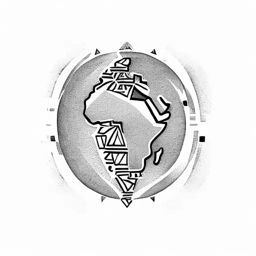 Africa Continent Filled With African Tribal Designs