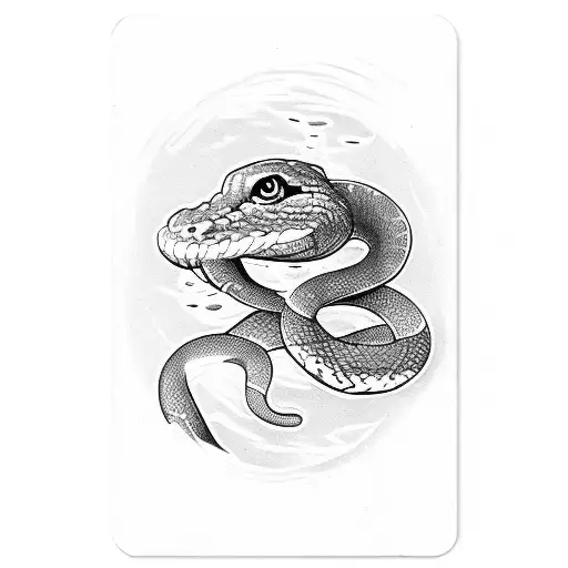 Snake Biting Poker Card