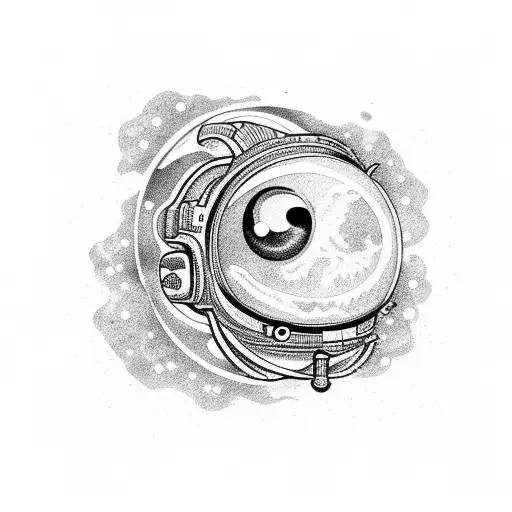 Alien Landscape Reflected In The Eye Of An Astronaut