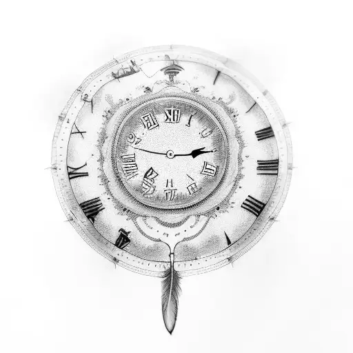 Feather With Clock Mechanics Inside