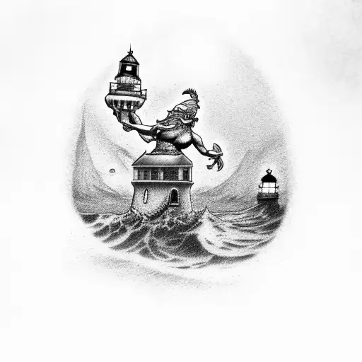 King Neptune With Lighthouse