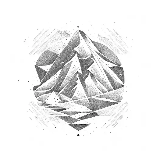 Abstract Geometric Design Incorporating Ski Tracks