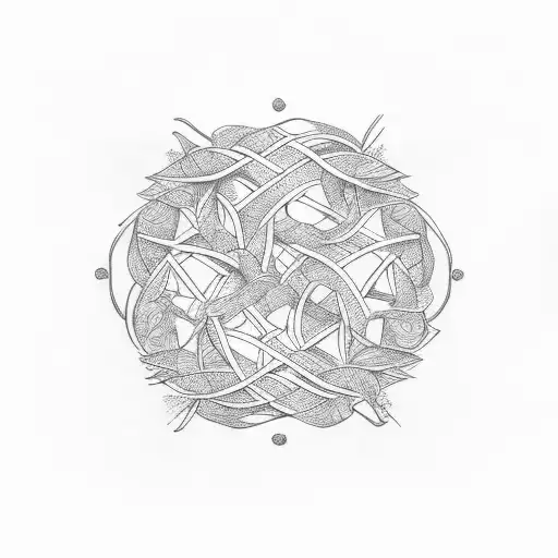 An Abstract Design Featuring The Number 34 Intertwined With Branches Of An Evergreen Tree