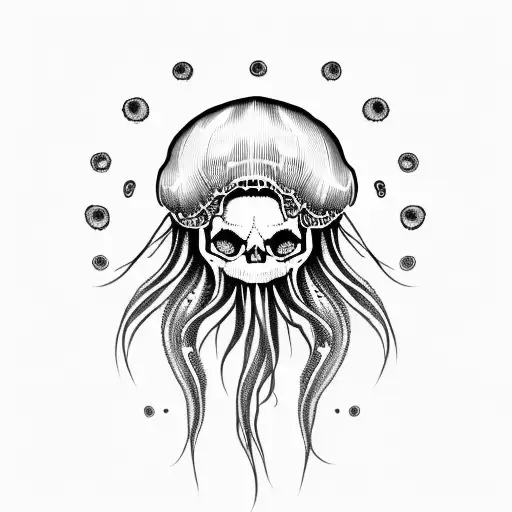 Scary Jellyfish With Skull