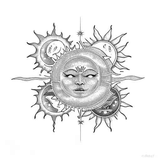 Sun And Moon And Lavender Plant