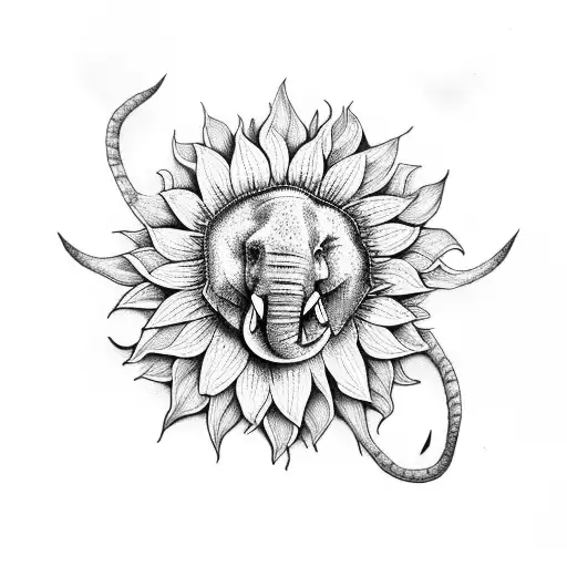 Elephant Sunflower Africa