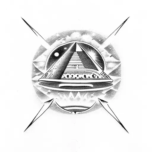 An Ancient Egyptian Deity Riding A Ufo Through The Night Sky