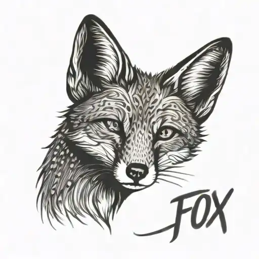 Fox Tattoo With Goupil Writing For Men