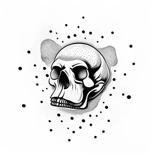 Clown Laughing While Half His Face Is Being Melted Showing A Little Bit Of His Skull