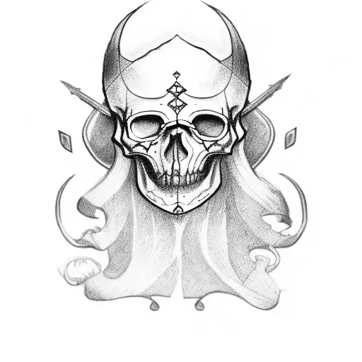 Viking Skull Ghost Woman