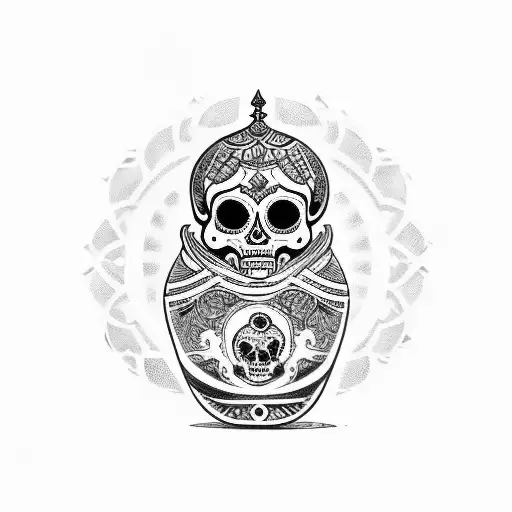 Matreshka With A Skull Instead Of Face Schepard Fairey Style