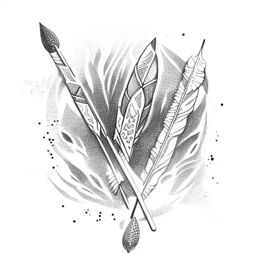 Arrow And Turkey Feathers
